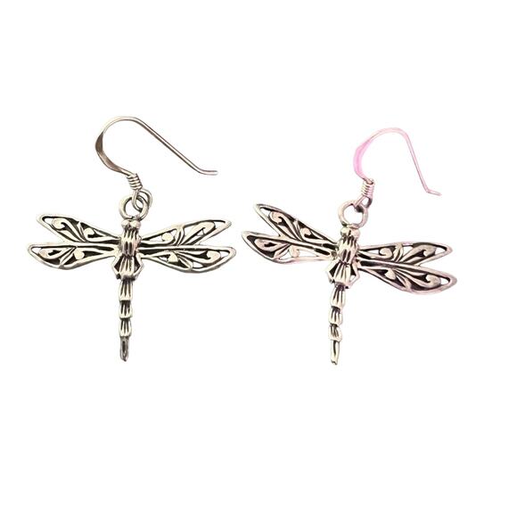 925 Sterling Silver Dragonfly Earrings - Picture 1 of 7